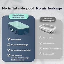 FANYING Large Outdoor Folding Rectangular Summer Pools, Above Ground Pool Comes, Non-Inflatable Pool, for Outdoor Garden,Blue,400cm