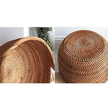 Storage Basket,Picnic Creative Round Wicker with Handle Rattan Fruit and Vegetable Hamper for Camping and Outdoor Party