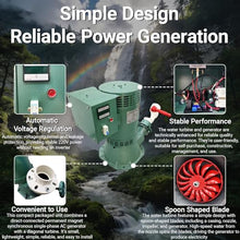 EQCOTWEA 10KW Turbine Hydroelectric Generator Off-Grid Water Power 220V