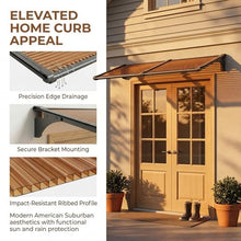 Patio Awning: UV & Weather Resistant 20° Incline Polycarbonate Roof Cover, 65x100cm (25.6x39in) Durable Outdoor Shade for Doors, Porches & Terraces