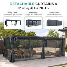 AURESTEAD 12x24 FT Louvered Pergola, Adjustable Aluminum
