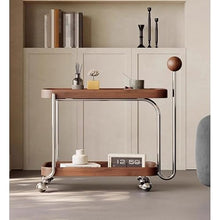 CHmrfvqtus Couch Side Table Dining Cart Wooden Sofa Side Table Living Room Home Simple Movable Bedside