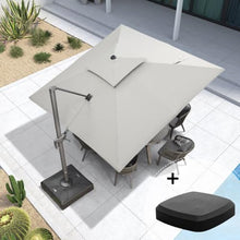 144'' Cantilever Advanced Fabric Umbrella With Wheeled Base,Pebble Grey