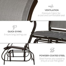 lafengyan Outdoor Glider Bench for Patio and Backyard – Smooth Rocking Motion, Breathable Mesh Seat, Powder-Coated Steel Frame, Weather-Resistant Design