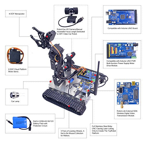 XiaoR Geek Robot Car Kit 4DOF Manipulator HD Camera 2560-GFS-Arm