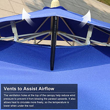 QZQHNYJ Umbrella 2 M/6.6ft Garden Parasol Umbrella Outdoor Sun Shade, Thickened Polyester Large Sun Parasol with Double Canopy, UV Protection & Waterproof