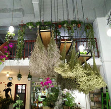KAJIAO Solid Wood Ceiling-Type Flower Rack Vintage Ceiling Mounted Hanging Metal Storage Shelf Restaurant Decoration Holder Adjustable Height Plant Shelves & Cabinets(120x25x15cm)