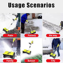 HYUIO Electric Foldable Snow Blower, Cordless with 2 Batteries, Adjustable Direction & Telescopic Pole for Easy Snow Removal on Driveways and School Roads