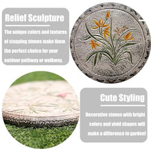 Elitix Stepping Garden Stone 6 Pcs Flower Step Gardening Stone for Grandmas Lawn, Round Stepping Stone Kit for Outdoor Garden Walkway, Chinese Style Decorative Gifts for Home(Color:Cymbidium)