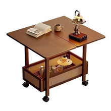 GKOKG Coffee Tables Side Table/Coffee Table Portable Home Furniture for Small Apartments Vintage Folding Cart Living Room Multifunctional Sofa Cabinet