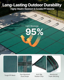 VEVOR Pool Safety Cover, 16 ft x 36 ft Rectangular Winter Inground Pool Cover, Triple Stitched, High Strength Mesh PP Material, Good Rain Permeability, Installation Hardware Included