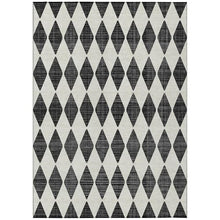 HomeRoots 9' X 12' Black Geometric Washable Non-Skid Indoor Outdoor Area Rug