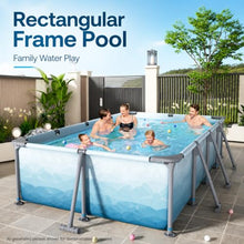 Rectangular Above Ground Pool, Reinforced Frame Swimming Pool for Backyard