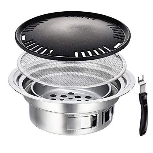 Charcoal Barbecue Grill Stainless Steel Non-stick Barbecue Tray Grills Portable Charcoal Grill for Outdoor Camping Bbq