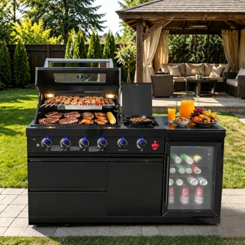 Chery Industrial 65-Inch 4-Burner Propane Gas Island Grill, 72000 BTU