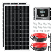 RICH SOLAR 200 Watt 12 Volt Monocrystalline Solar Starter 40A MPPT Charge Controller/Mounting Z Brackets/Tray Cable/Adaptor Kit(MPPT-40A)
