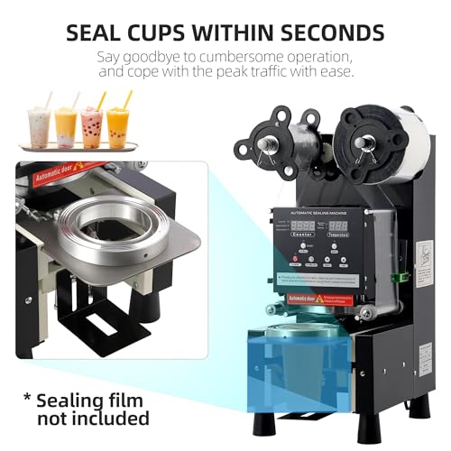 Euker Automatic Cup Sealing Machine Electric 110V Black