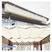 HBOOMOEM Telescopic Canopy Pergola Cover, Retractable Wave Canopy Pergola Cover, Suitable for Patios, Decks, Courtyards, Porches, and Gazebos; Easy to Install.(W:1.7m/5.57ftxL:20m/65ft)
