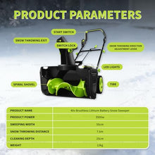 KUSOLE Cordless Snow Shovel, 20V*2 Battery Powered Snow Shovel, Hand-Push Electric Snow Shovel with Adjustable Handle and Steering Wheel, Perfect for patios, patios 2batteries