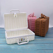 Small Picnic Basket Suitcase Woven Storage Basket Rattan Storage Case Woven Wicker Rattan Picnic Laundry Baskets Home Storage (Color : 2) (3)