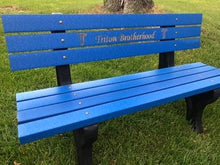 The Roudebush Company Memorial Park Bench with Color Filled Epoxy Letters Recycled Plastic