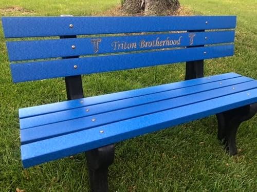 The Roudebush Company Memorial Park Bench with Color Filled Epoxy Letters Recycled Plastic