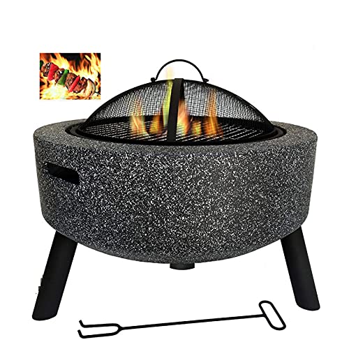 Small Firepit, Outdoor Fire Pits Table Top Fire Pit Outdoor Heaters & Fire Pit BBQ Grill Firepit Bowl Backyard Patio Garden Fireplace with Grill Grate