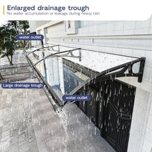 Window Awning Door Awnings, Aluminum Alloy Large Sink Front Door Awning Canopy, Polycarbonate Cover Modern Door Canopy, UV, Rain, Snow Protection-120x260cm/47x102in-Gray