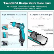 Wall Mounted Garden Hose Reel Truck, Outdoor Hose Reel, Portable Floor Hose Reel, Water Pipe Organization Guide Device (Hose Cart+30m Pipe)