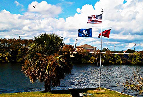 Telepole Manufacturing Inc 25’ Superior Nautical Flag Pole Telescoping Aluminum Silver