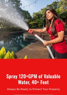 FireFighter1- Fire Hose for Pool Pumps Providing Instant Access to Pool Water During a Fire Emergency (100' (50' Hose w/ 50' Ext.) w/Installation Kit)