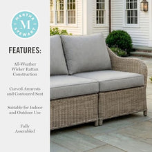 Martha Stewart Lily Pond 3-Seat Modular Patio Sofa, Gray