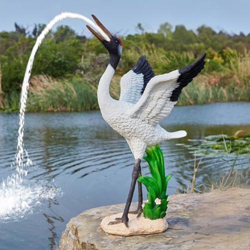 Garden Pond Spitters, Animal Pond Fountains, Outdoor Water Feature Statue, Garden Decor for Koi Pond, for Garden, Yard, Lawn, Birthday Friends (39 * 44 * 88Cm/15.4 * 17.3 * 34.6In)