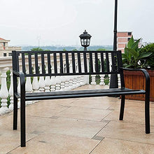 Rsmmpqa Park Terrace Bench Outdoor Bench, Weatherproof Cast Iron Garden Bench with Cushion, 2-3 Seat Bench with Backrest and Armrests (Color : E) (A)