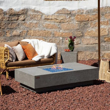 Monte Concrete Fire Pit 60" x 31.9" Outdoor Patio Firepit Includes Fire Glass Modern Fire Pits & Outdoor Fireplaces for Garden, Deck, Indoor & Outdoor Heating