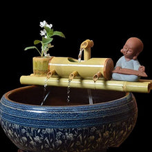Garden Fountain Japanese Fountain for Outdoor Home Decor,Home Decor Ornaments Crafts,Indoor Outdoor Water Fountain,Bamboo Water Garden Statue,Bamboo Water Feature Desktop Fountain,A,40Cm