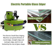 Glass Art Corner Grinding Edging Machine，Portable Small Glass Edger, 8000r/min ，Stainless Steel，W/2Diamond Wheels and Two Polishing Wheels 220-Blue
