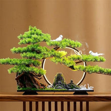 YXIANG56Q Fake Plants Artificial Bonsai Tree with Lights Circle Office Entrance Creative Decoration Bonsai Fake Tree Bonsai Tree