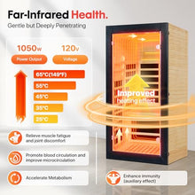 OUTEXER Sauna One Person Far Infrared Saunas Room Chilean Pine Wood 1050W