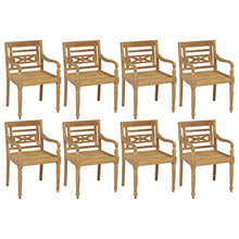 HGLADYU Batavia Chairs with Cushions 8 pcs Solid Teak Wood