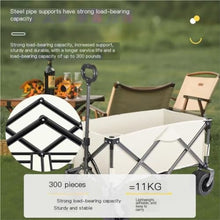 Portable Beach Trolley Cart for Camping and Picnic Foldable Hand Pulled Trailer with Stall Outdoor Folding Cart for Gatherings (White)