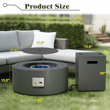 Dineli 30" Round Propane Fire Pit Table Firepit Table for Outside Patio