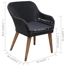 AMBERARD Outdoor Dining Set Black and Dark Grey Furniture Set