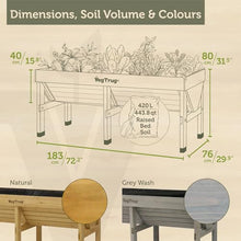 VegTrug Classic Raised Bed, Natural, Medium 1.8m - Cedar Wood V-Shaped Raised Garden Bed for Outdoor Gardening - Ergonomic Design for Balcony, Patio & Small Spaces