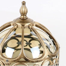 KISAD Outdoor Globe Pillar Lantern European Courtyard Landscape Ball Post Light Exterior Aluminium Glass Garden Column Lamp for Lawn Villa Patio(Bronze,34cm/13.3in)