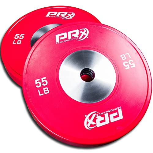 PRx Performance Elite Bumper Plate Pairs Steel Center Insert 55lb Pair