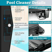 Solar Powered Automatic Robotic Pool Skimmer Cleaner, Automatic Robotic Pool Cleaner, Auto Obstacle Avoidance, for All Swimming Pool