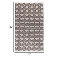 Benzara Handwoven Diamond Indoor Outdoor Area Rug 8x10 Pebble Gray