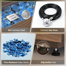 42" Outdoor Propane Fire Pit Table Rectangle Gas Firepit for Outside Patio