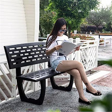 Park Patio Seat Outdoor Bench 57.0 Inch Aluminum Park Chair With Backrest, 2 Seater Outdoor Leisure Chair For Terrace Lawn